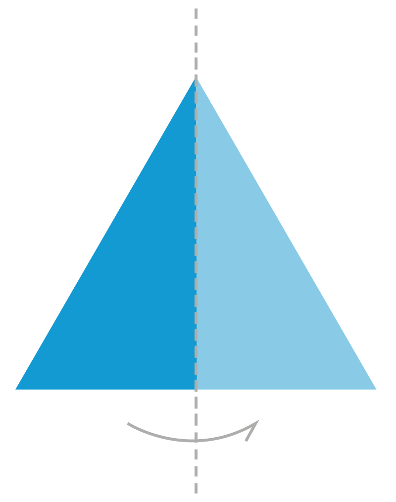 左右対称性の概念図（対称軸の例）