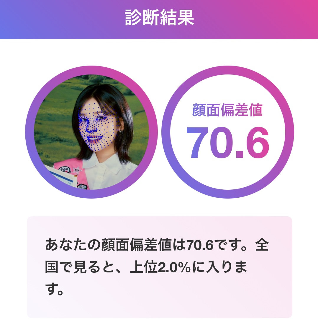 ユジン 顔面偏差値70.6